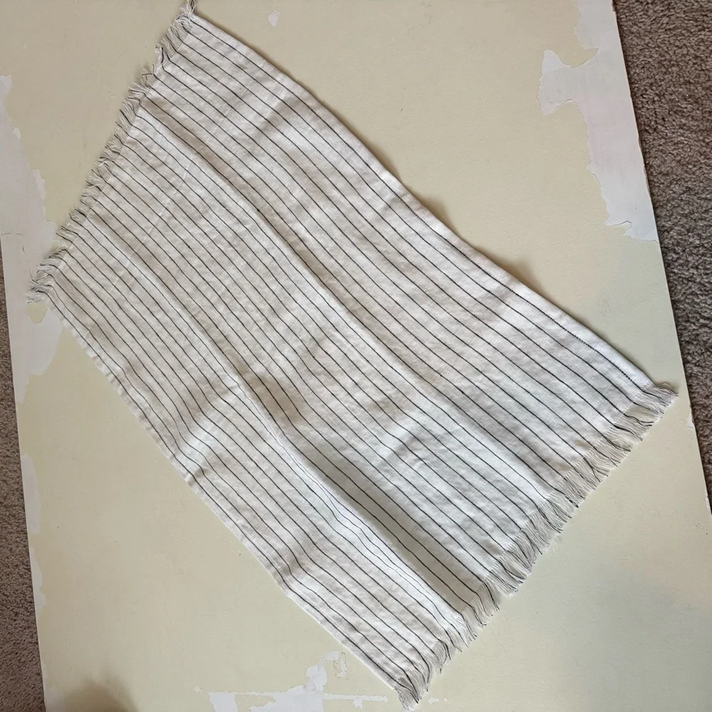 Handmade Striped Fringe Linen Hand Towel
